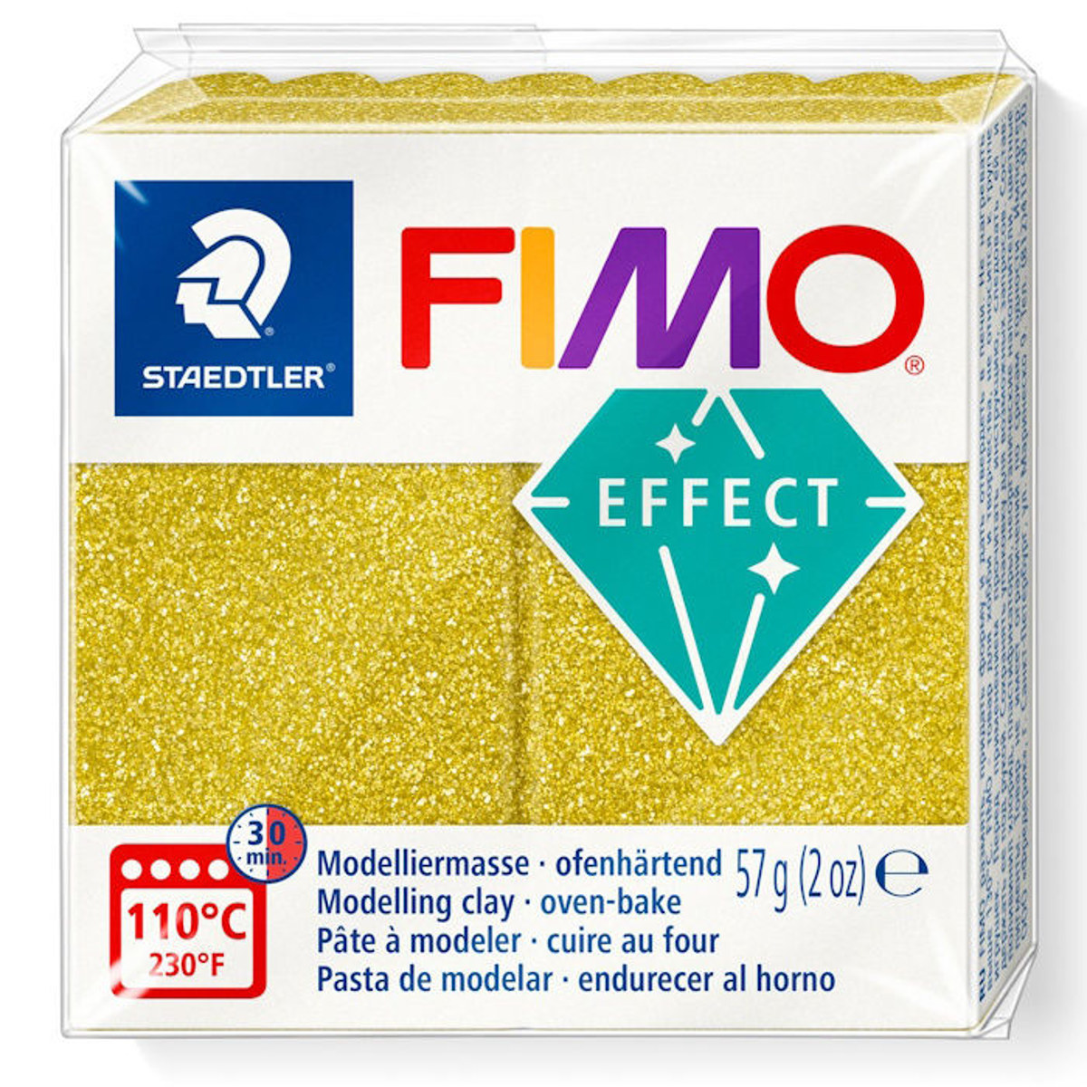 Εικόνα της Πηλός Fimo Effect glitter gold 8010-112 57gr Staedtler
