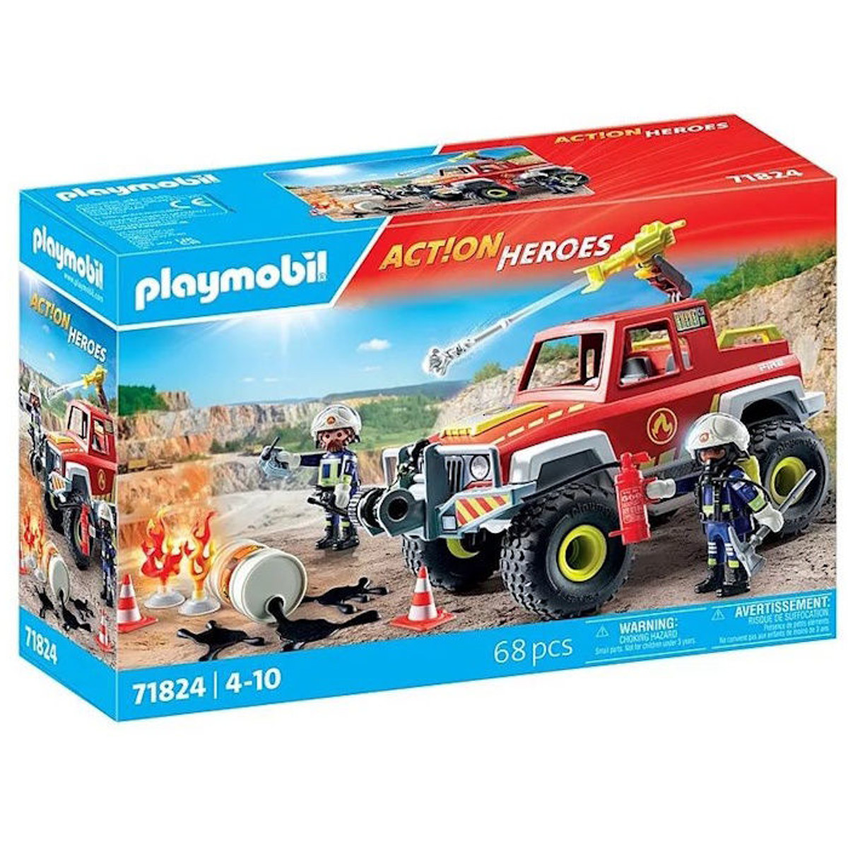 Εικόνα της Playmobil Action Heroes Πυροσβεστικό όχημα 4x4 71824