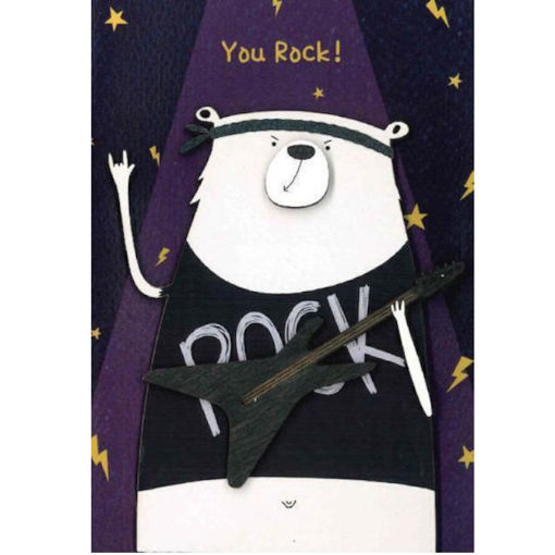 Εικόνα της Ευχετήρια Κάρτα αποσπώμενη μαγνητική φιγούρα "you Rock!"