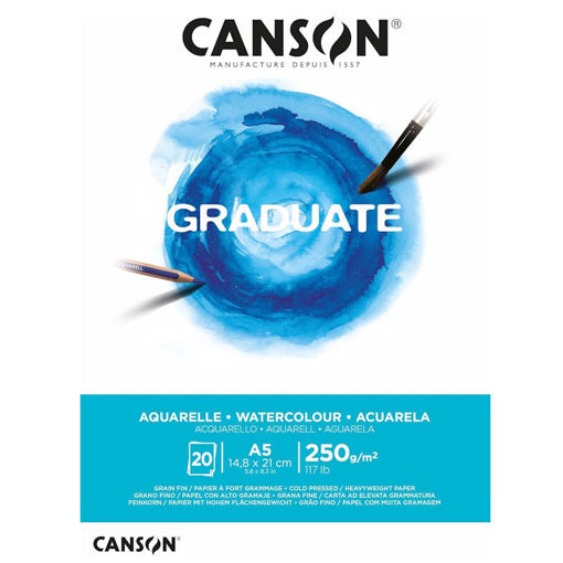 Μπλοκ Canson Graduate Watercolour Grey Α5 250g/m² 20 φύλλα 3148950020390 Lichnaribooks
