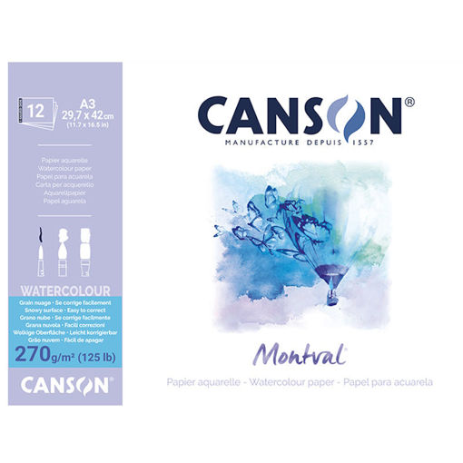 Εικόνα της Μπλοκ Canson Montval aqua 270g/m2 29.7x42cm 12φ C200807325