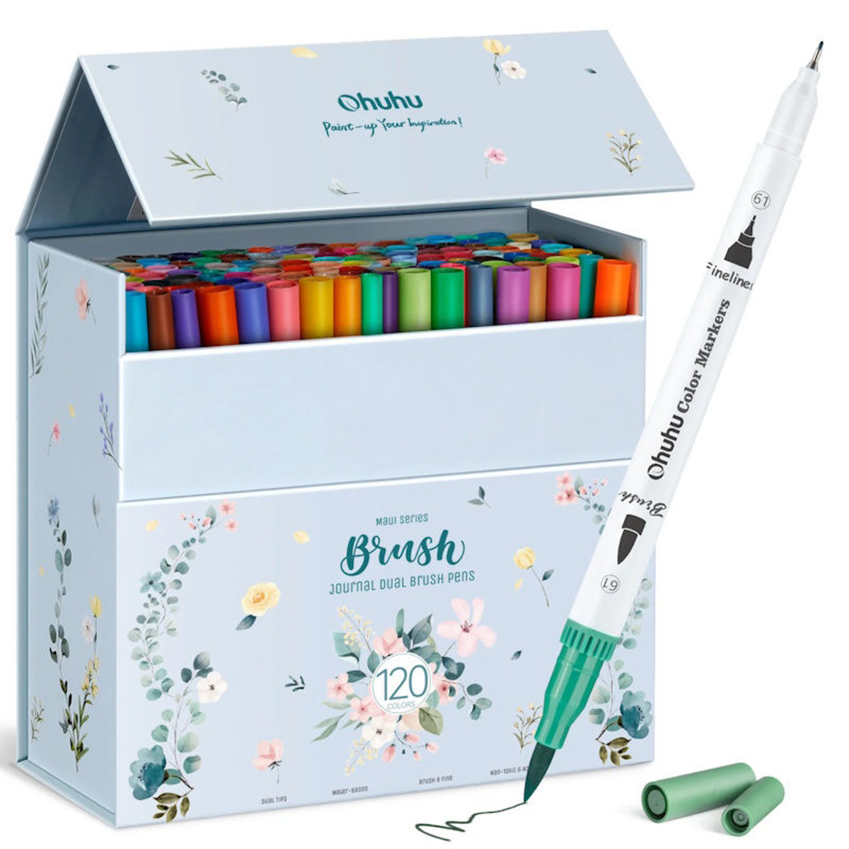Εικόνα της Μαρκαδόροι Ohuhu Art Markers Brush & Fineliner 120τμχ. Water Based 80600-25