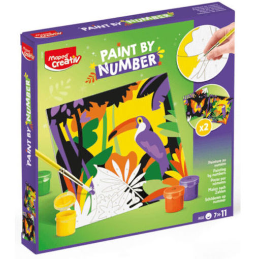 Εικόνα της Creative Paint By Number Maped Kit Τουκάν & Πεταλούδα 20x20cm 907085
