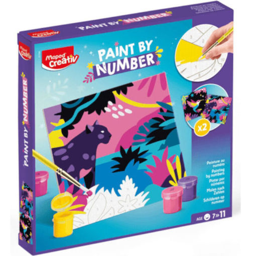 Εικόνα της Creative Paint by Number Kit Maped Λεοπάρδαλη & Κολιμπρί 20x20cm 907086