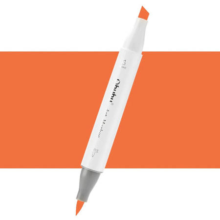 Εικόνα της Μαρκαδόρος Ohuhu Art Markers Brush & Chisel YR190 - YR513 Cadmium Orange