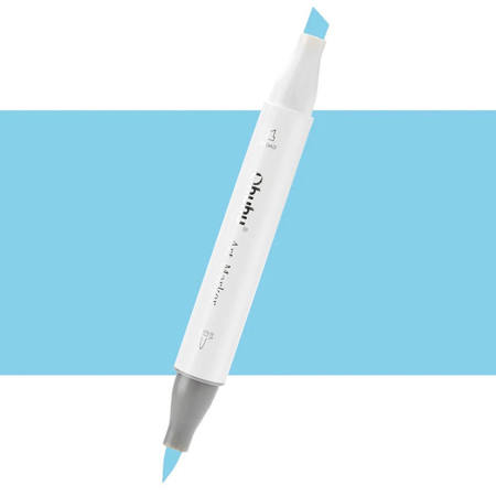 Εικόνα της Μαρκαδόρος Ohuhu Art Markers Brush & Chisel B070 Tahitian Blue