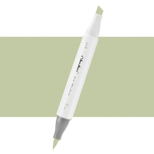 Εικόνα της Μαρκαδόρος Ohuhu Art Markers Brush & Chisel G240 Beige Green