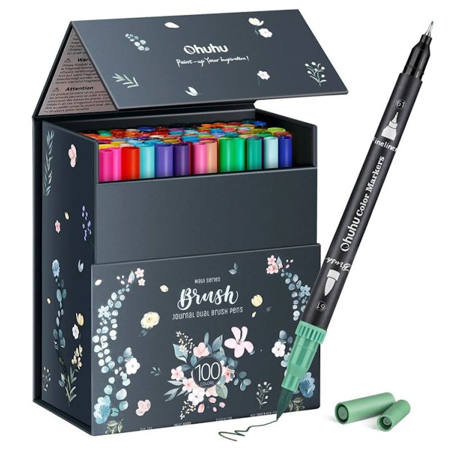 Εικόνα της Μαρκαδόροι Ohuhu Art Markers Brush & Fineliner 100τμχ. Water Based 80600-39