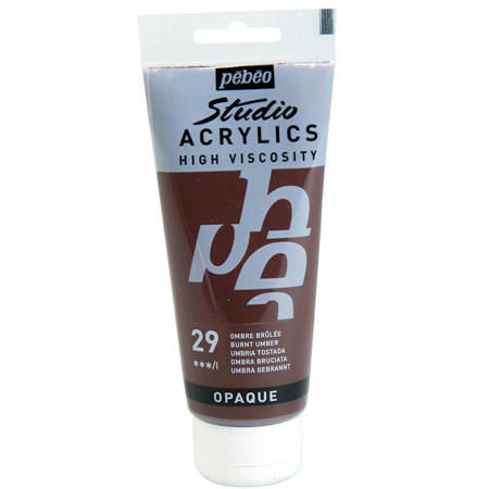 Ακρυλικό χρώμα Pebeo Studio 100ml Καμένο Ούμπερ, μπροστινή όψη σωληναρίου