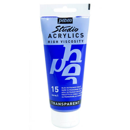 Ακρυλικό χρώμα Pebeo Studio 100ml Σκούρο Μπλε Ultramarine, μπροστινή όψη σωληναρίου