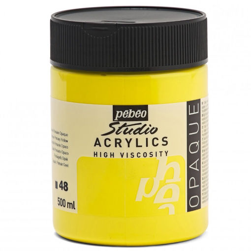 Εικόνα της Acrylic Pebeo Studio paint 500ml Opaque Primary Yellow 171048