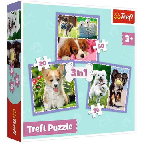 Εικόνα της Παζλ Trefl 3/1 20-36-50τεμ. Lovely dogs 34854