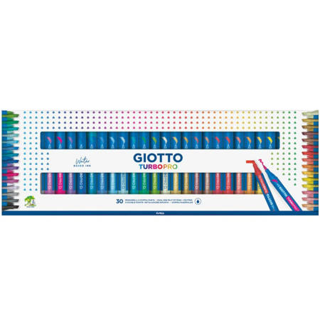 Εικόνα της Μαρκαδόροι με διπλή μύτη Giotto Turbo Pro σετ 30τεμ.