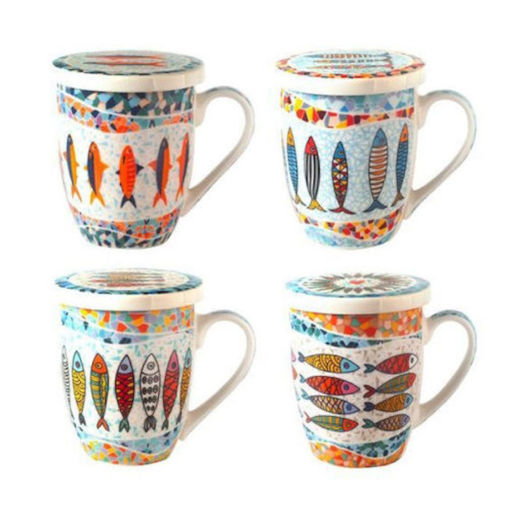 Εικόνα της Κεραμική Κούπα Origen σε συσκευασία δώρου Fishes σε 4 σχέδια 34426SG