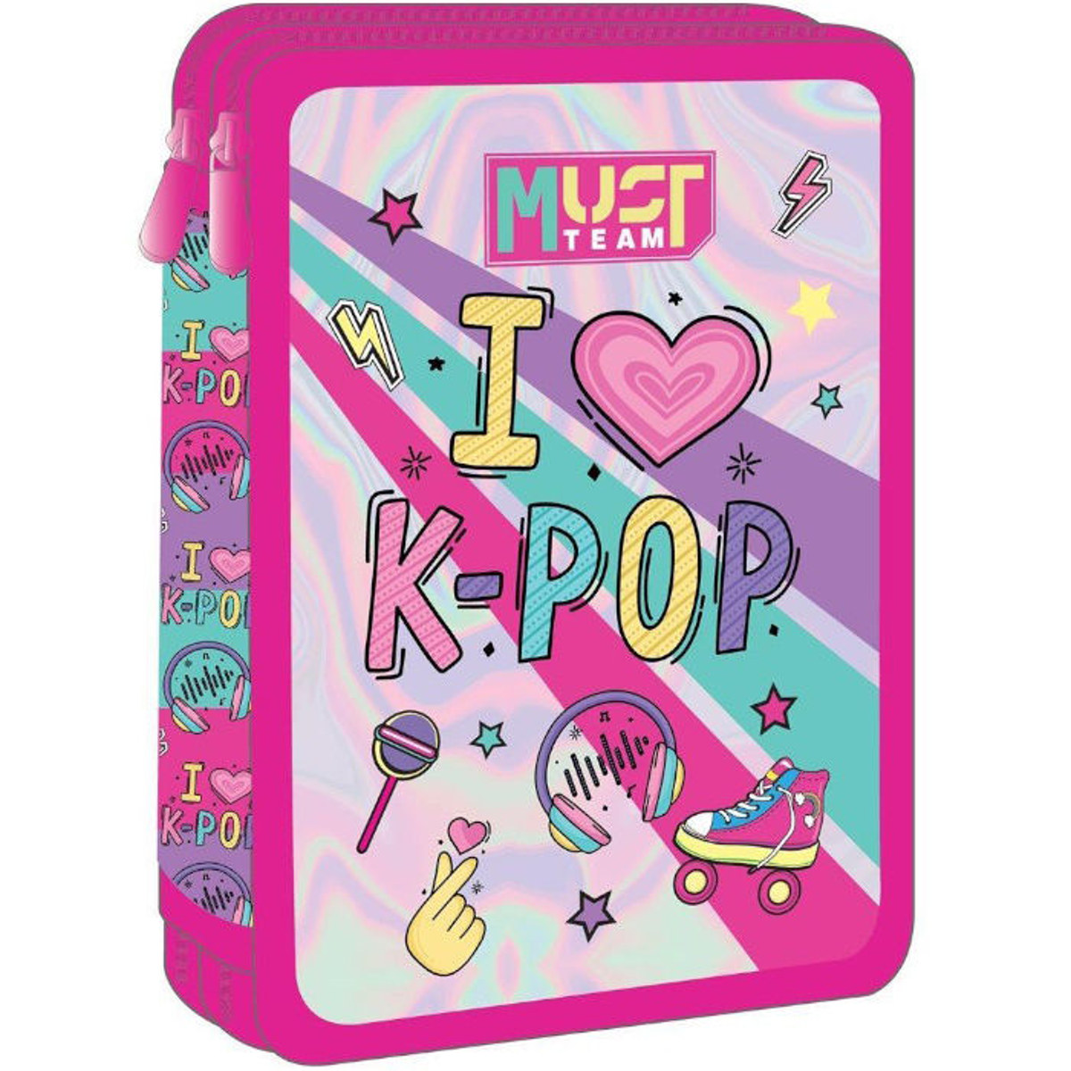 Εικόνα της Κασετίνα Must Team διπλή γεμάτη I Love K-Pop 000586324