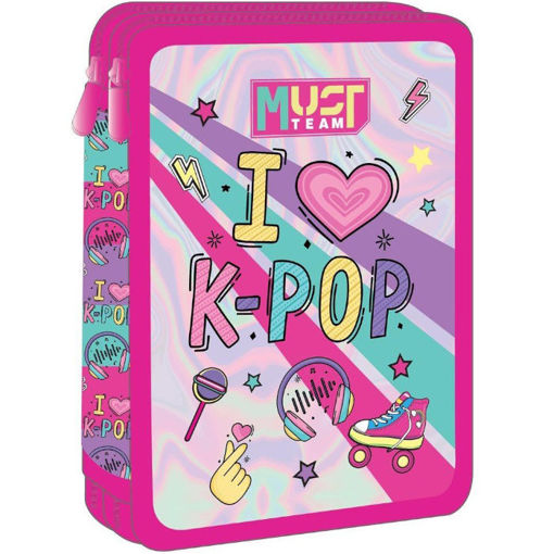 Εικόνα της Κασετίνα Must Team διπλή γεμάτη I Love K-Pop 000586324