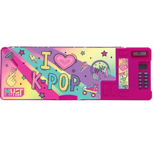 Εικόνα της Κασετίνα Must Team με Κομπιουτεράκι και Μαγνητικό Κούμπωμα- I Love K-Pop 000586132