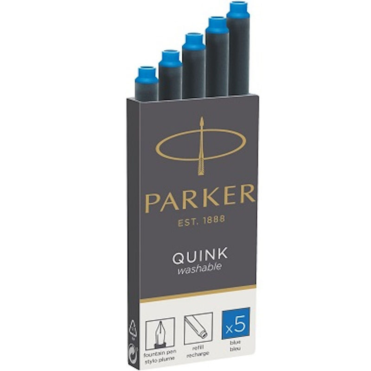 Εικόνα της Αμπούλες Parker μπλέ πένας 5τεμ. 1950383