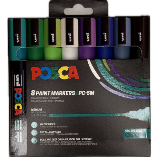 Εικόνα της Μαρκαδόροι Posca Cool Color PC-5M 8τεμαχίων Uni
