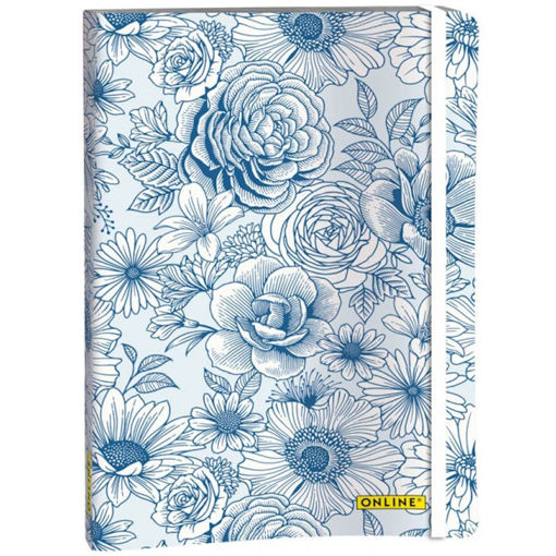 Εικόνα της Σημειωματάριο Online με λάστιχο Bullet Blue Flowers Α6 18022
