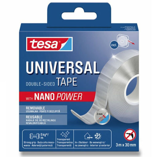 Εικόνα της Ταινία Tesa Nano Power Universal διπλής όψης 30mmX3m