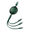 Εικόνα της Καλώδιο Baseus Bright Mirror 2 Flat Retractable USB to Lightning Type-C micro USB Cable 3.5A Πράσινο 1.1m CAMJ0100