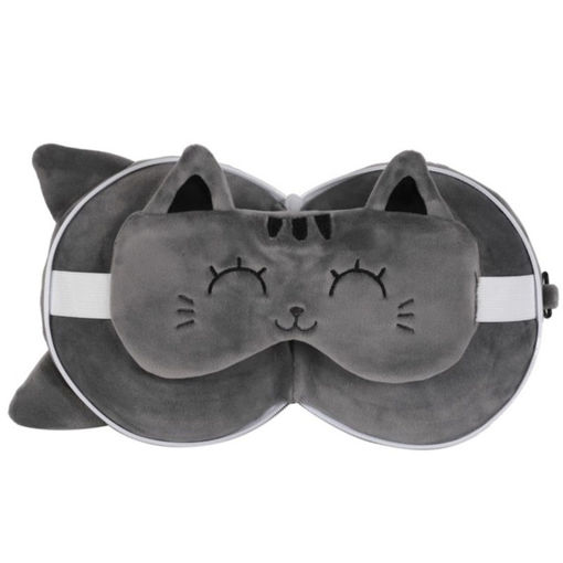 Εικόνα της Μαξιλάρι I-Total Grey Cat +sleep mask XL2529 19x18cm.