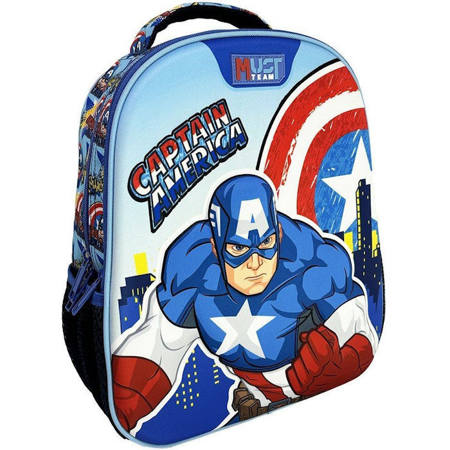 Τσάντα πλάτης νηπίου Must με τον Captain America και την ασπίδα του.