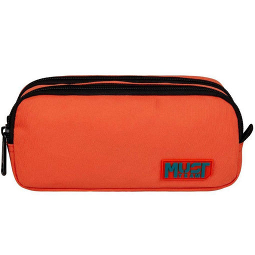 Εικόνα της Κασετίνα Must Team monochrome διπλή πορτοκαλί με πράσινο 000586871