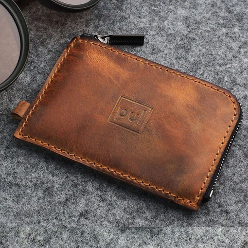 Εικόνα της Θήκη καρτών πορτοφόλι Pularys Oldtimer Slim καφέ 189531007
