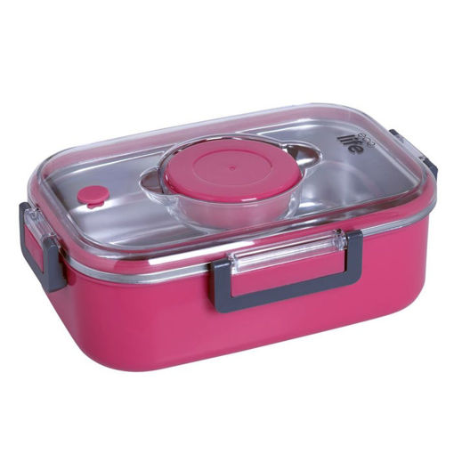 Εικόνα της Φαγητοδοχείο Ecolife ορθογώνιο double wall pink 850ml 33-BO-9050