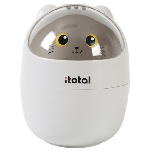 Εικόνα της Καλάθι επιτραπέζιο I-Total Cat Grey 16x12cm XL2701