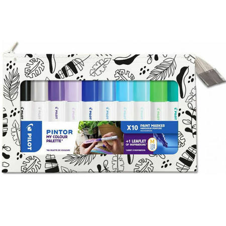 Εικόνα της Μαρκαδόροι Pilot set Paint Pintor Cool colours medium 10τεμ.