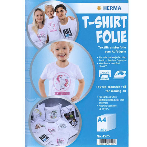 Εικόνα της Χαρτί σιδερότυπο Α4 20τμχ. για λευκά μπλουζάκια T-shirt Herma 4525