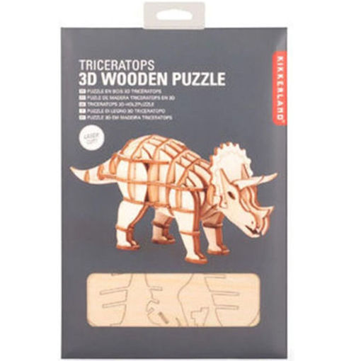 Εικόνα της Παζλ Kikkerland 3D ξύλινο Triceratops GG122