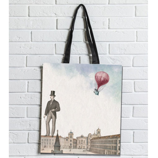 Εικόνα της Τσάντα Υφασμάτινη Brainfood σουέτ με φερμουάρ Αερόστατο (BR)