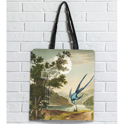 Εικόνα της Τσάντα Υφασμάτινη Brainfood σουέτ με φερμουάρ Λίμνη (BR)