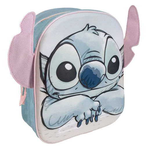Εικόνα της Tσάντα πλάτης παιδική Cerda Disney Lilo & Stitch ροζ αυτιά 3D