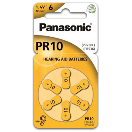 Εικόνα της Μπαταρίες Panasonic ακουστικών  PR10 PR230L/PR536 6τεμ.