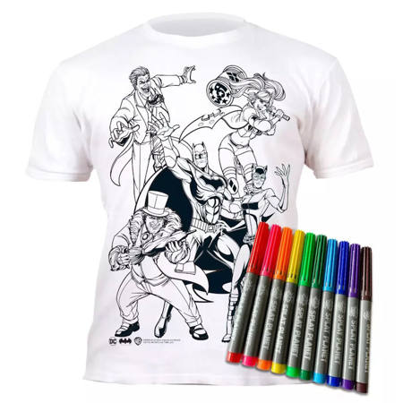 Εικόνα της Μαρκαδόροι 10τμχ. με μπλουζάκι T-Shirt 3-4 χρονών Batman 146208