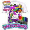 Εικόνα της Μαρκαδόροι 10τμχ. με μπλουζάκι T-Shirt 3-4 χρονών Unicorns 670617
