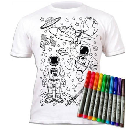 Εικόνα της Μαρκαδόροι 10τμχ. με μπλουζάκι T-Shirt 3-4 χρονών Space 671201