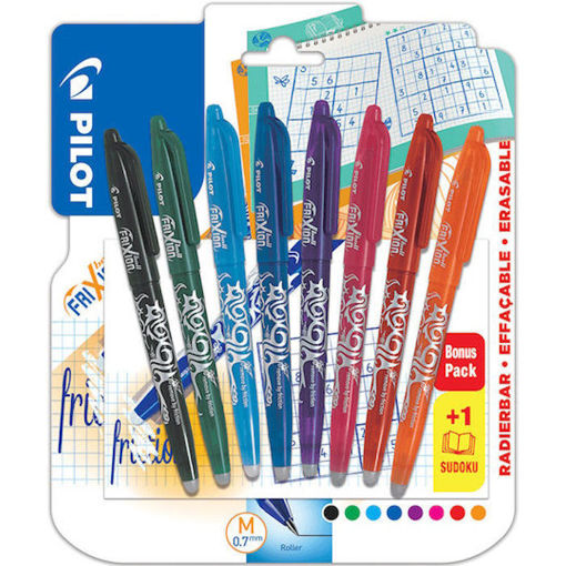 Pilot Frixion στυλό 0.7 με δώρο Sudoku blister οκτώ τεμαχίων 3131910631118 Lichnaribooks