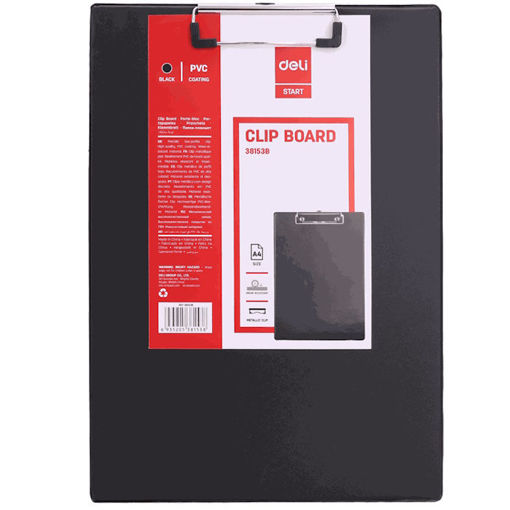 Εικόνα της Ντοσιέ Α4 Deli με πιάστρα μονή μαύρη PVC