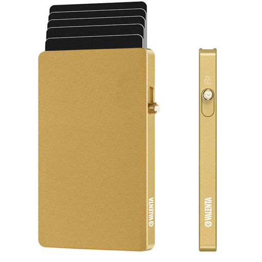 Θήκη καρτών Valenta MagSafe Aluminium Gold 587495 RFID — 8719638587495 Lichnaribooks