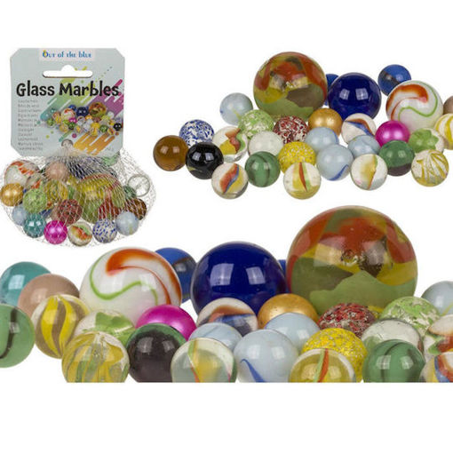 Εικόνα της Μπίλιες - Βόλοι Blue Gifts γυάλινες χρωματιστές διάφορα μεγέθη 250gr.