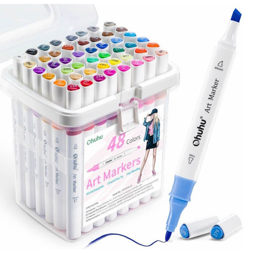 Εικόνα της Μαρκαδόροι Ohuhu Art Markers Chisel & Fineliner 48τμχ. 80401-07