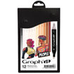 Εικόνα της Μαρκαδόροι οινοπνεύματος Graph it με διπλή μύτη 12τεμ. Skin GI00125