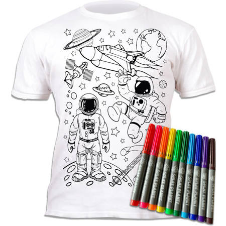 Εικόνα της Μαρκαδόροι 10τμχ. με μπλουζάκι T-Shirt 5-6 χρονών Space 671218