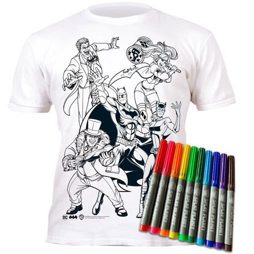 Εικόνα της Μαρκαδόροι 10τμχ. με μπλουζάκι T-Shirt 5-6 χρονών Batman 146215